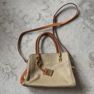 Valentina Beige and Brown Satchel